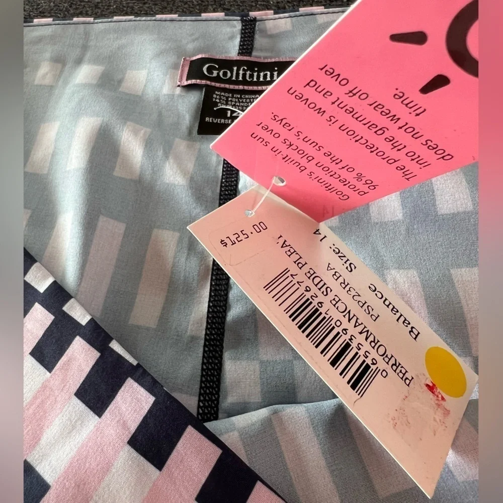 NWT Golftini Women’s Balance Performance Skort in Pink/Blue in size 14